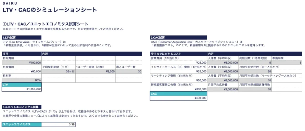 シミュレーションシートのキャプチャ画像