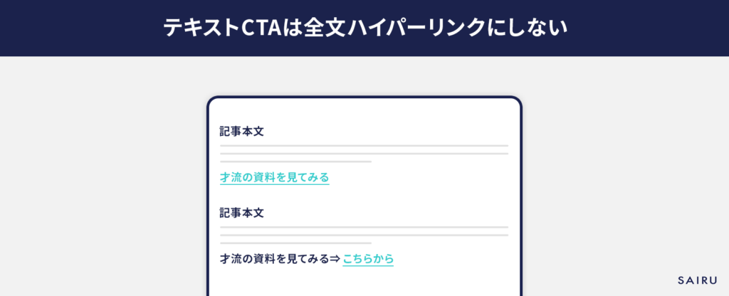 ハイパーリンクのCTA