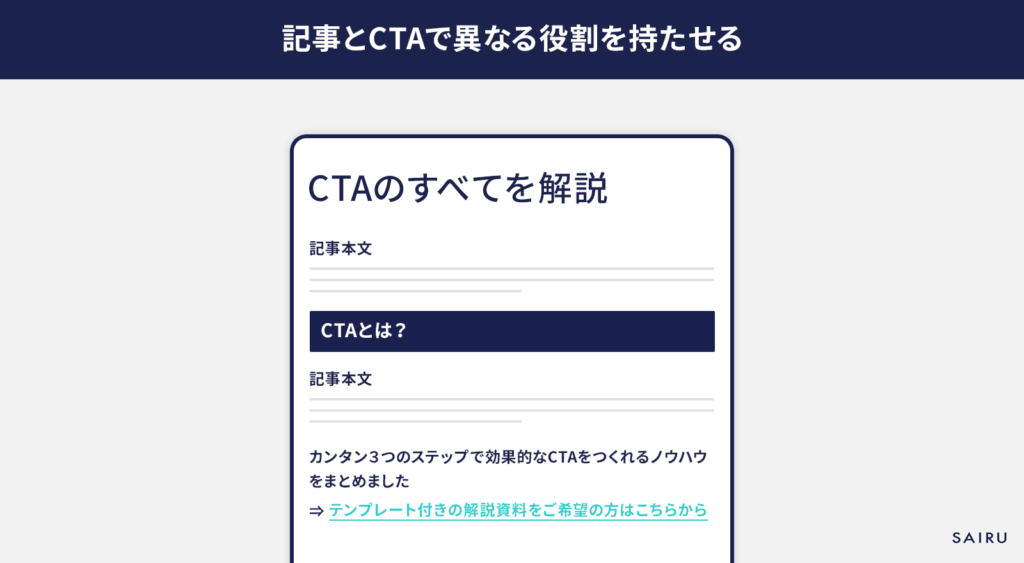 記事とCTAの役割分担