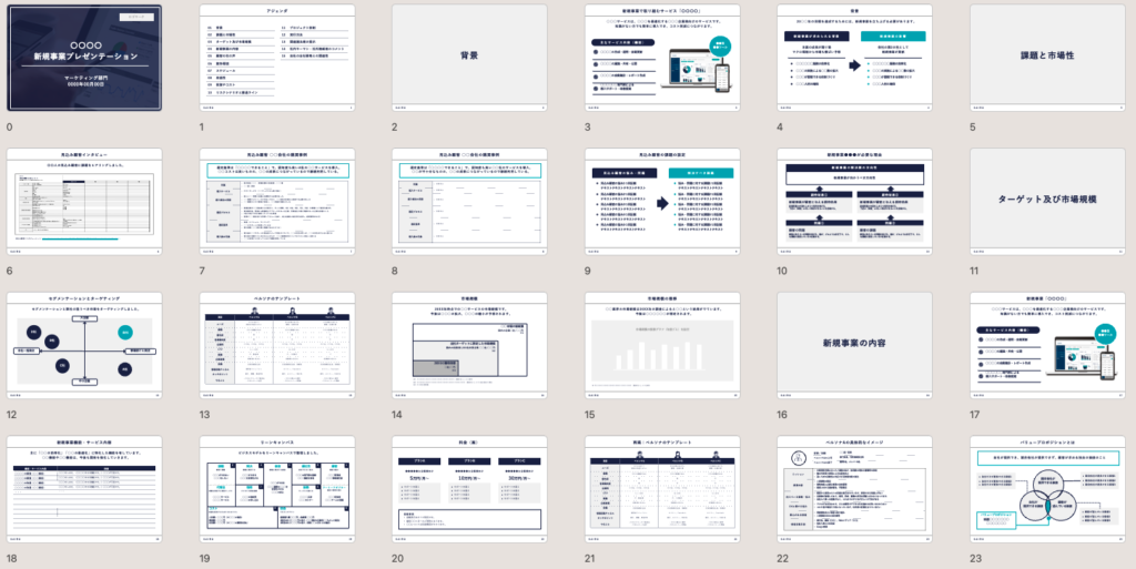 新規事業プレゼンテーション用スライドのサムネイル
