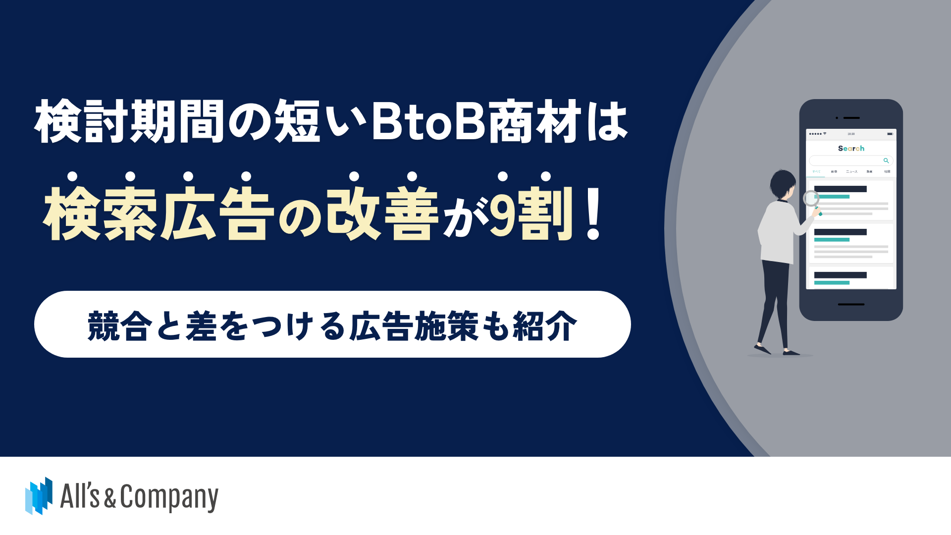 検討期間の短いBtoB商材は検索広告の改善が9割！競合と差をつける広告施策も紹介